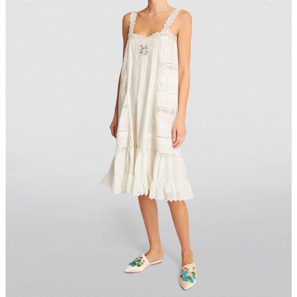 NWT dôen symphony embroidered dress in salt — PRICE FIRM